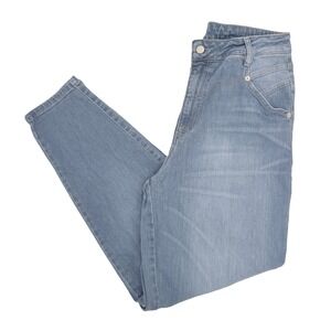 Wrap London Light Wash High Waisted Tapered Jeans Western US 10 Blue Denim